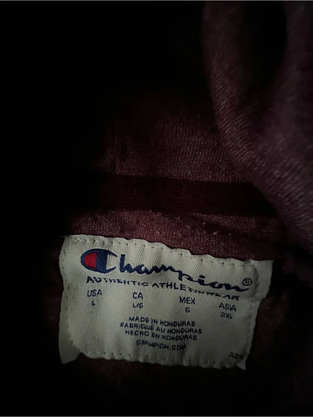 Champion Maroon Hoodie Sweatshirt
